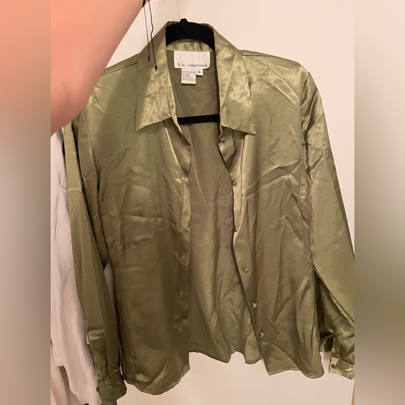 satin button down - Picture 4 of 6